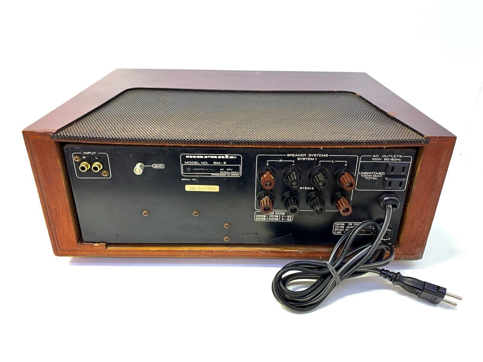 MARANTZ SM-8 Stereo Power Amplifier Vintage 1983 Hi End 240 Watts RMS Good Look