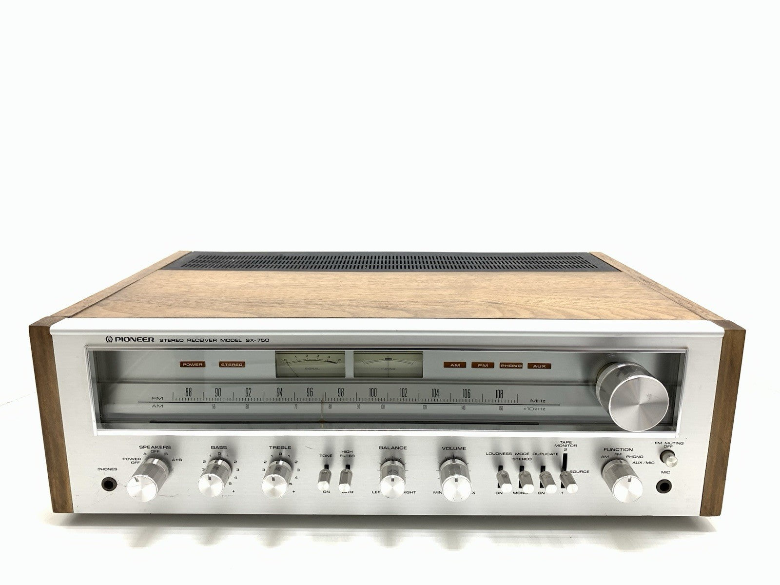 PIONEER SX 750 AM FM Stereo Receiver 50+50 Watts RMS Vintage 1976 WORK Good LOOK
