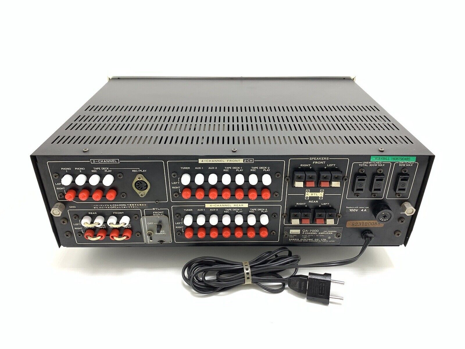 SANSUI QA-7000 Four 4 Channel Amplifier 80 Watts RMS Vintage 1973 WORK Good Look