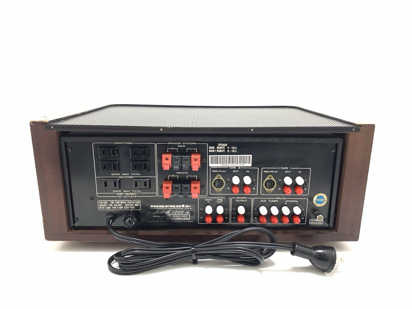 MARANTZ 1250 Console Stereo Amplifier 125+125 W RMS Vintage 1977 WORK Good Look