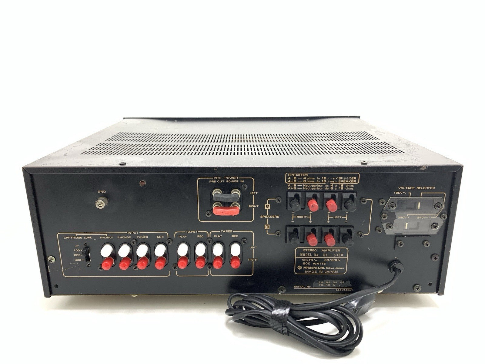 HITACHI HA 5300 Stereo Amplifier 60+60 Watts RMS Vintage 1977 Working Good Look