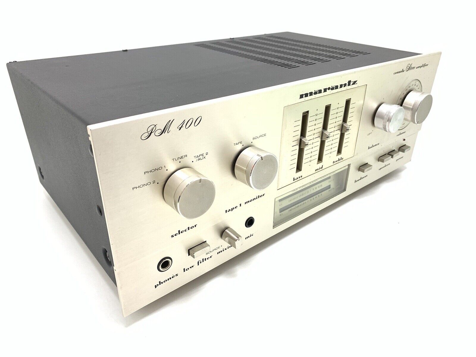 Marantz PM-400 Console Stereo Amplifier 72 Watts RMS Vintage 1980 Work Good Look