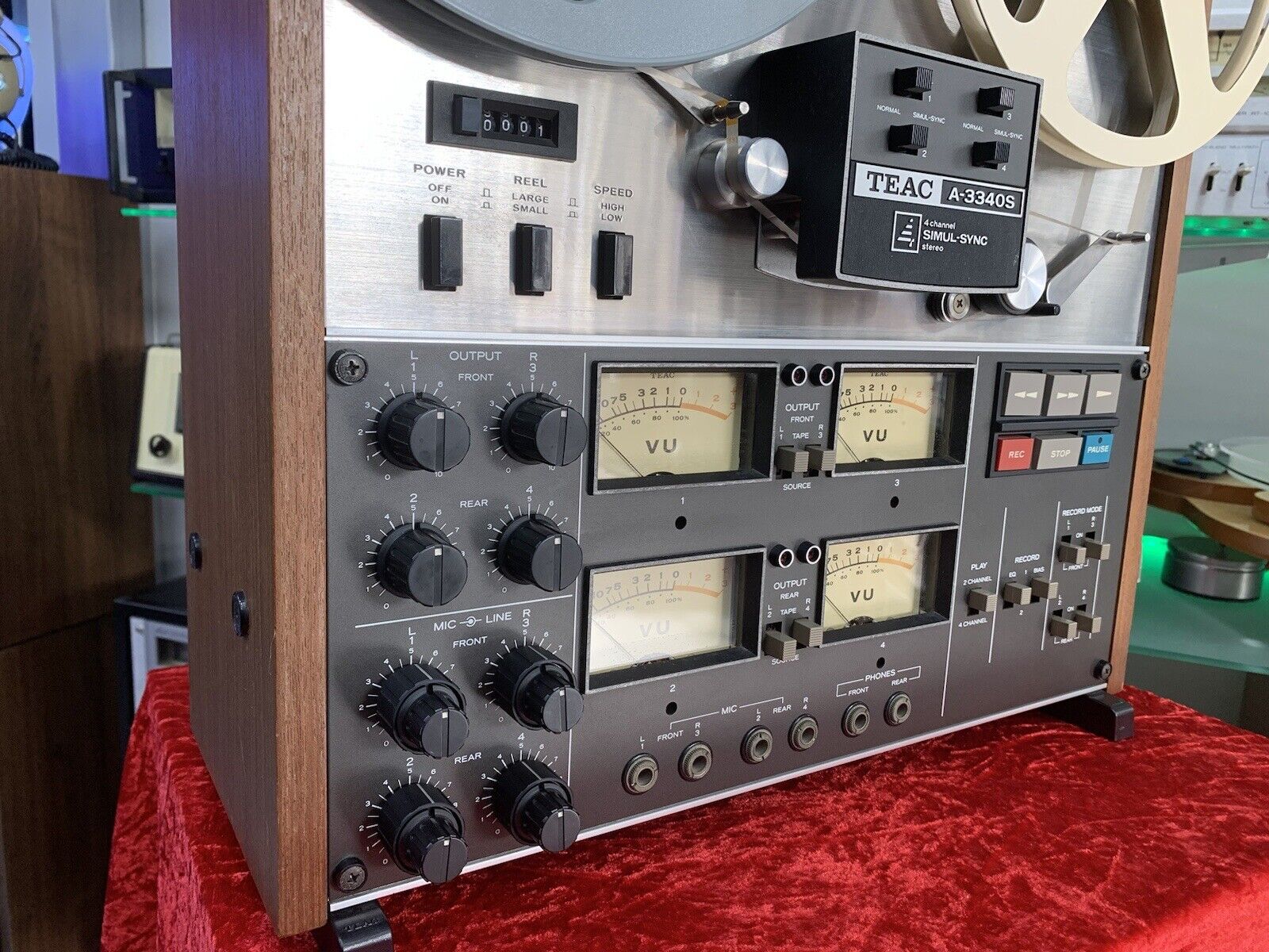 TEAC A-3340S 4 Channel Simul-Sync Reel to Reel 10" Tape Vintage WORK Good Look