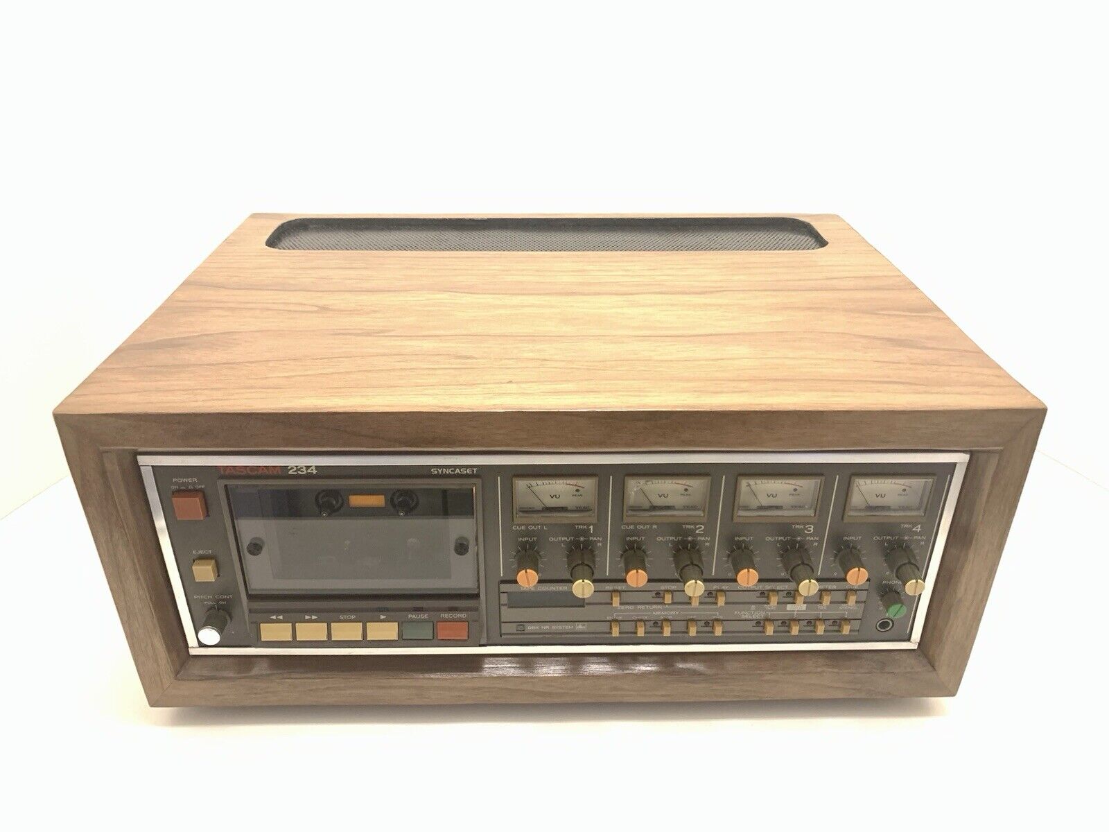 TASCAM 234 Multitrack 4 Channel Cassette Deck Vintage Wood Box WORK Good Look