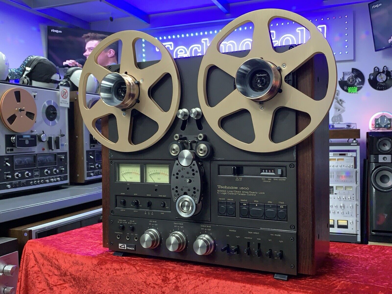 TECHNICS RS 1506U Reel to Reel 2 & 4 Track 10" Tape Vintage 1977 WORK Good Look