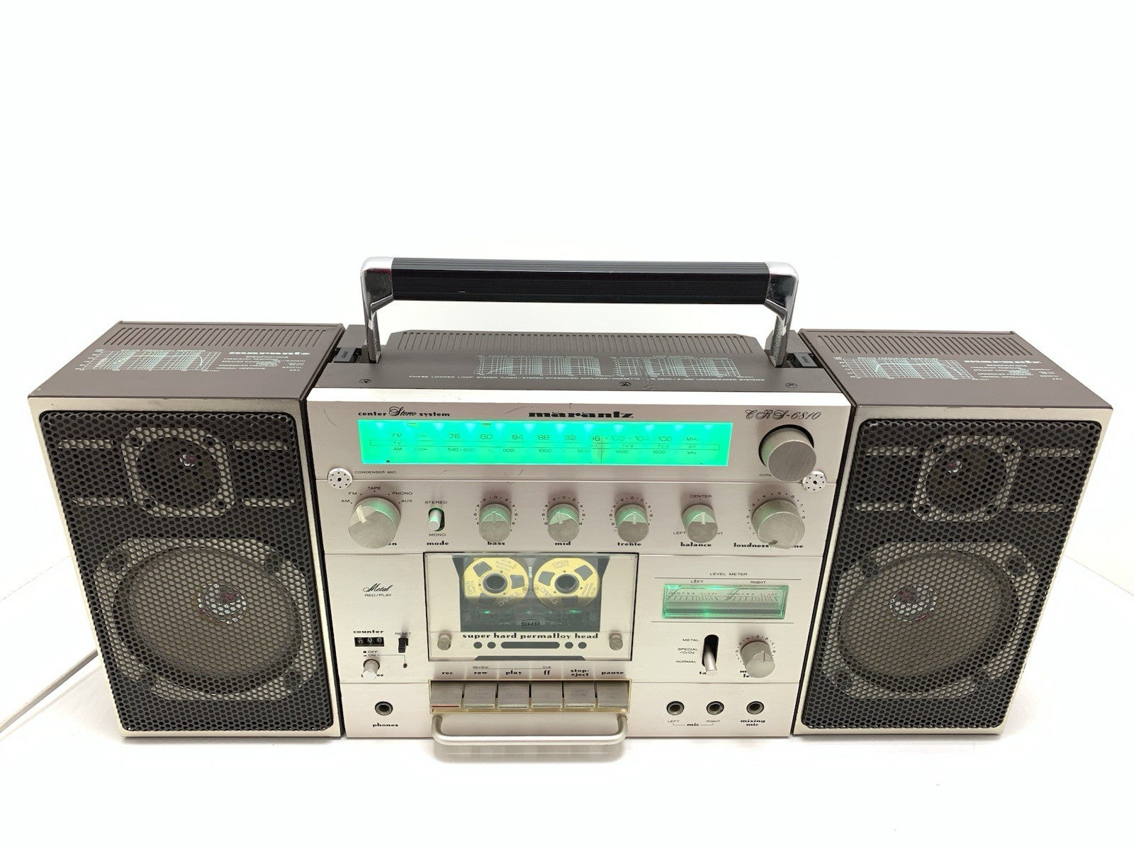MARANTZ CRS 6810 RARE BOOMBOX STEREO Radio Cassette Vintage 1980 WORK Good Look