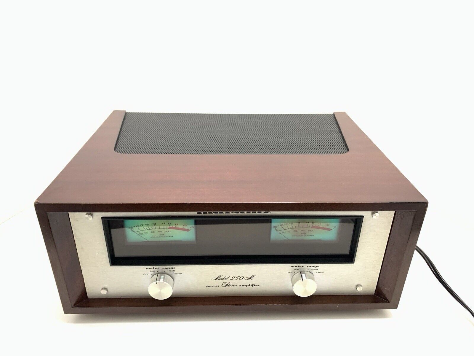 MARANTZ 250M Stereo Power Amplifier Wood Box 250WRMS Vintage 1976 WORK Good Look