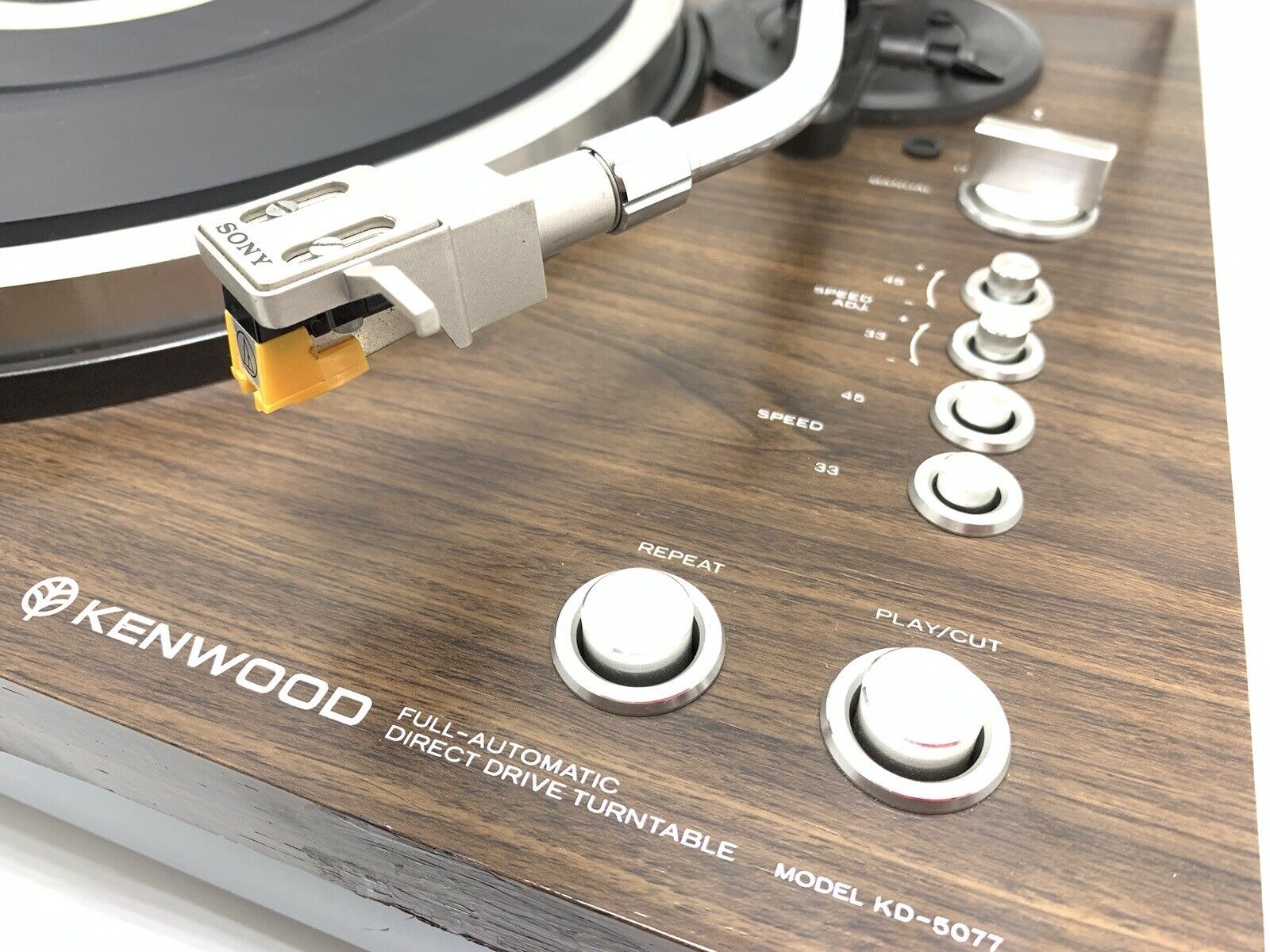 KENWOOD KD-5077 Turntable Fully Automatic Direct Drive Hi End Vintage Good Look