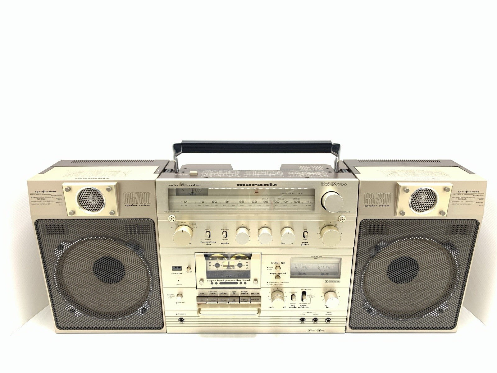 MARANTZ CRS 7800 BIG BOOMBOX STEREO Radio Cassette Vintage 1979 WORK Good Look