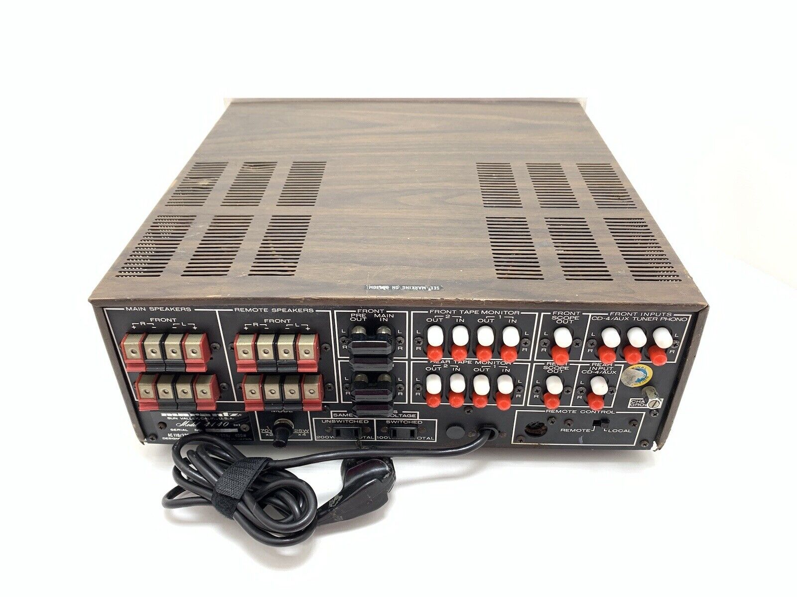 MARANTZ 4140 RARE Stereo Quadradial Amplifier 140 WRMS Vintage 1977 Good Look