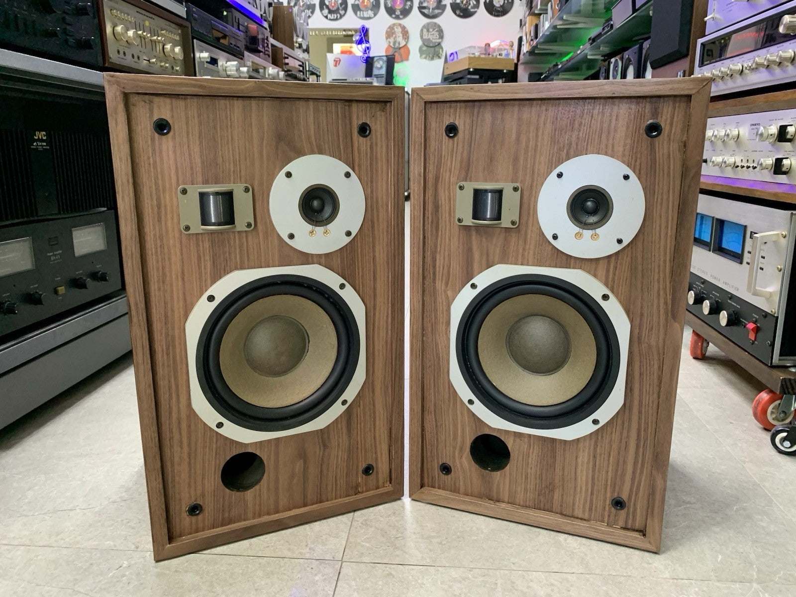 PIONEER HPM 30 SPEAKERS 60W RMS 3Way Vintage 1979 WORK New Wood Walnut GOOD LOOK