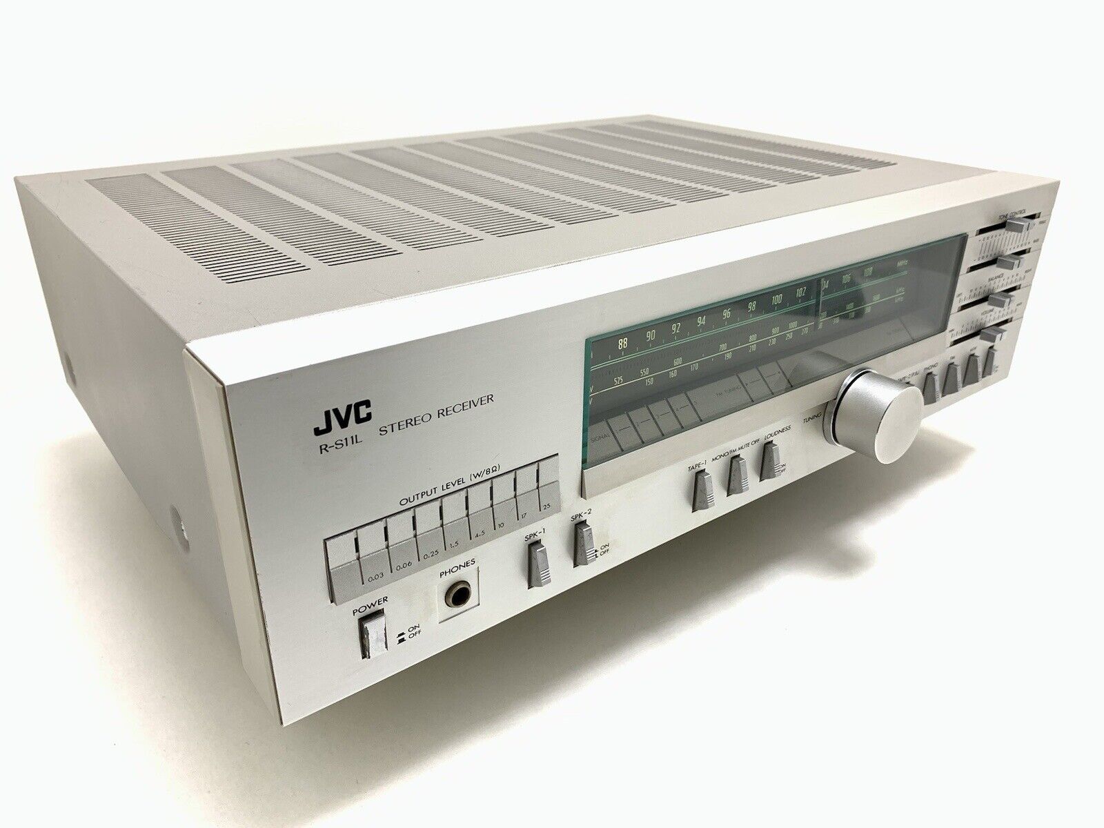 JVC R-S11L AM/FM Stereo Receiver 2 X 25 Watts RMS Vintage 1980 WORK Good Look