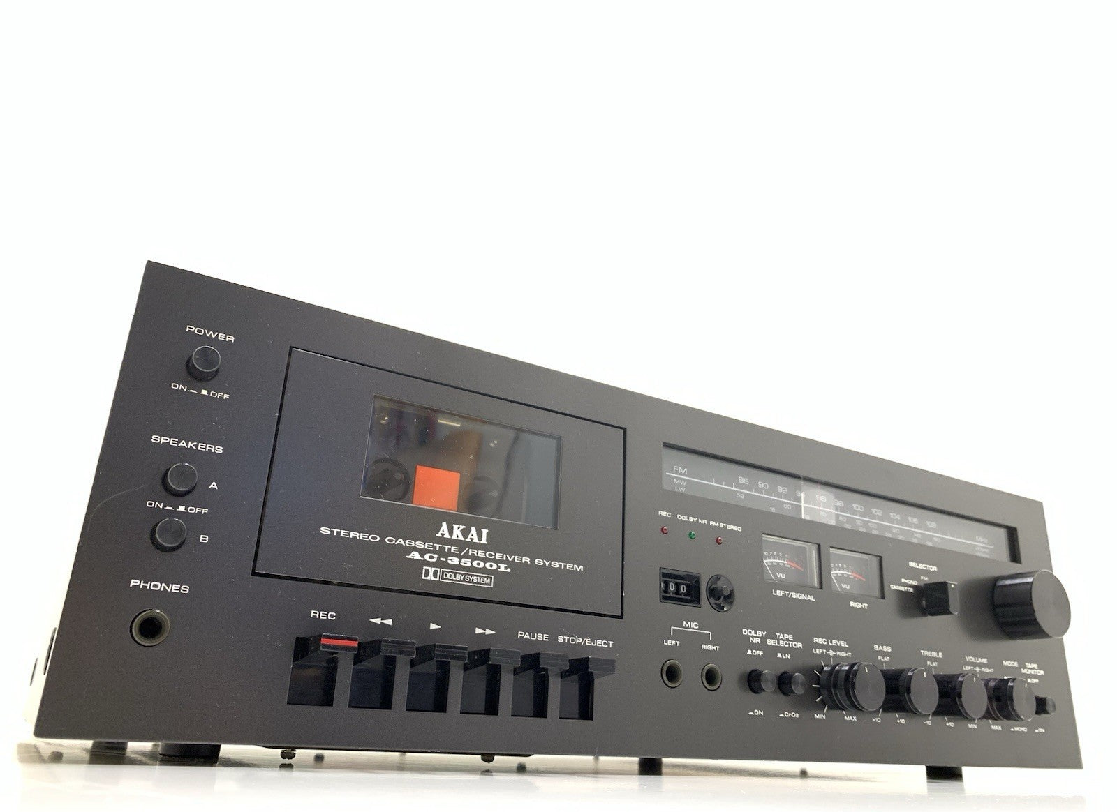 AKAI AC 3500 L Stereo System Cassette Deck Receiver Vintage 1978 WORK Good Look