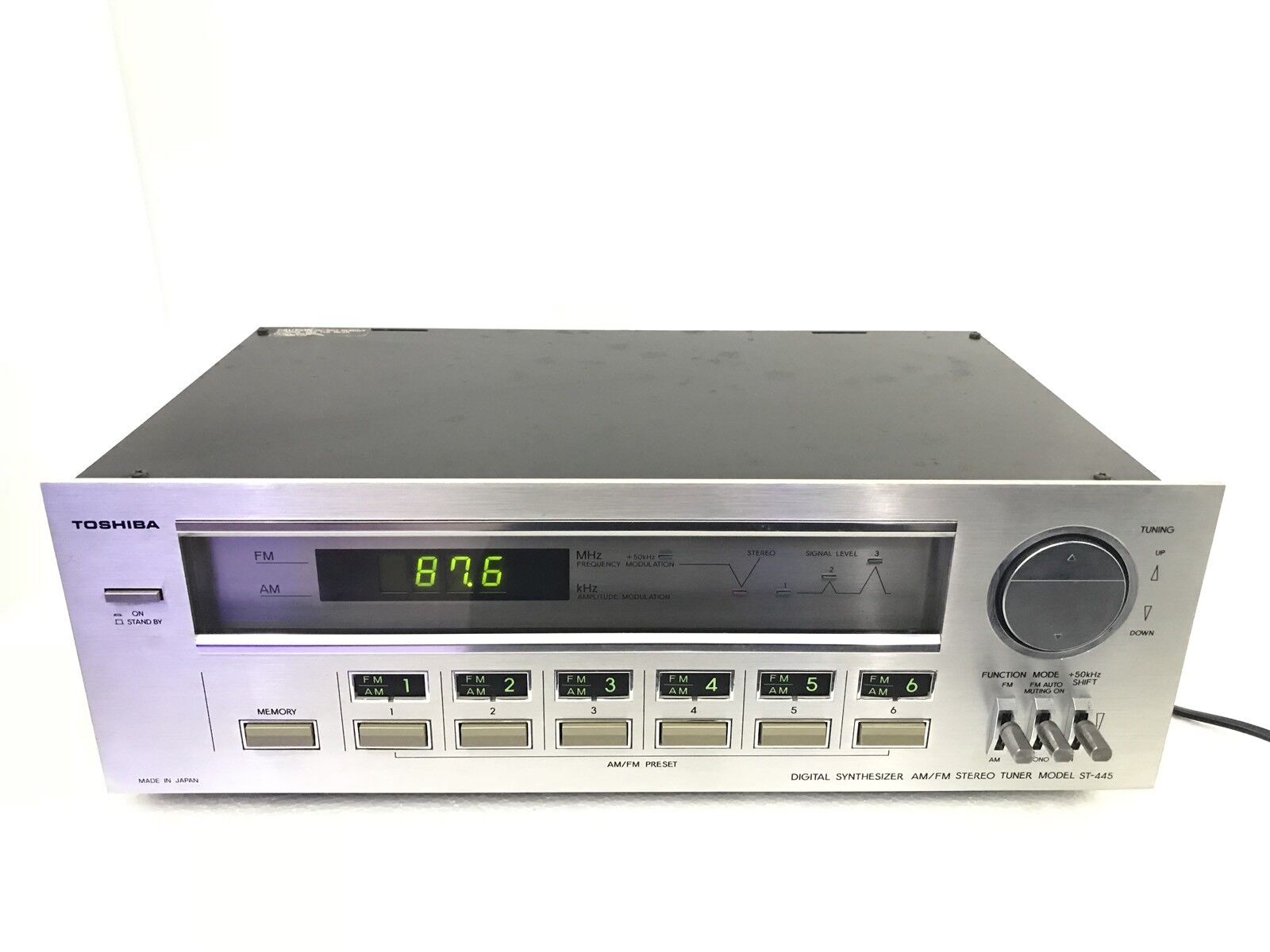 TOSHIBA ST-445 AM-FM Stereo Digital Tuner Vintage 1980 High End Refurbished 100%