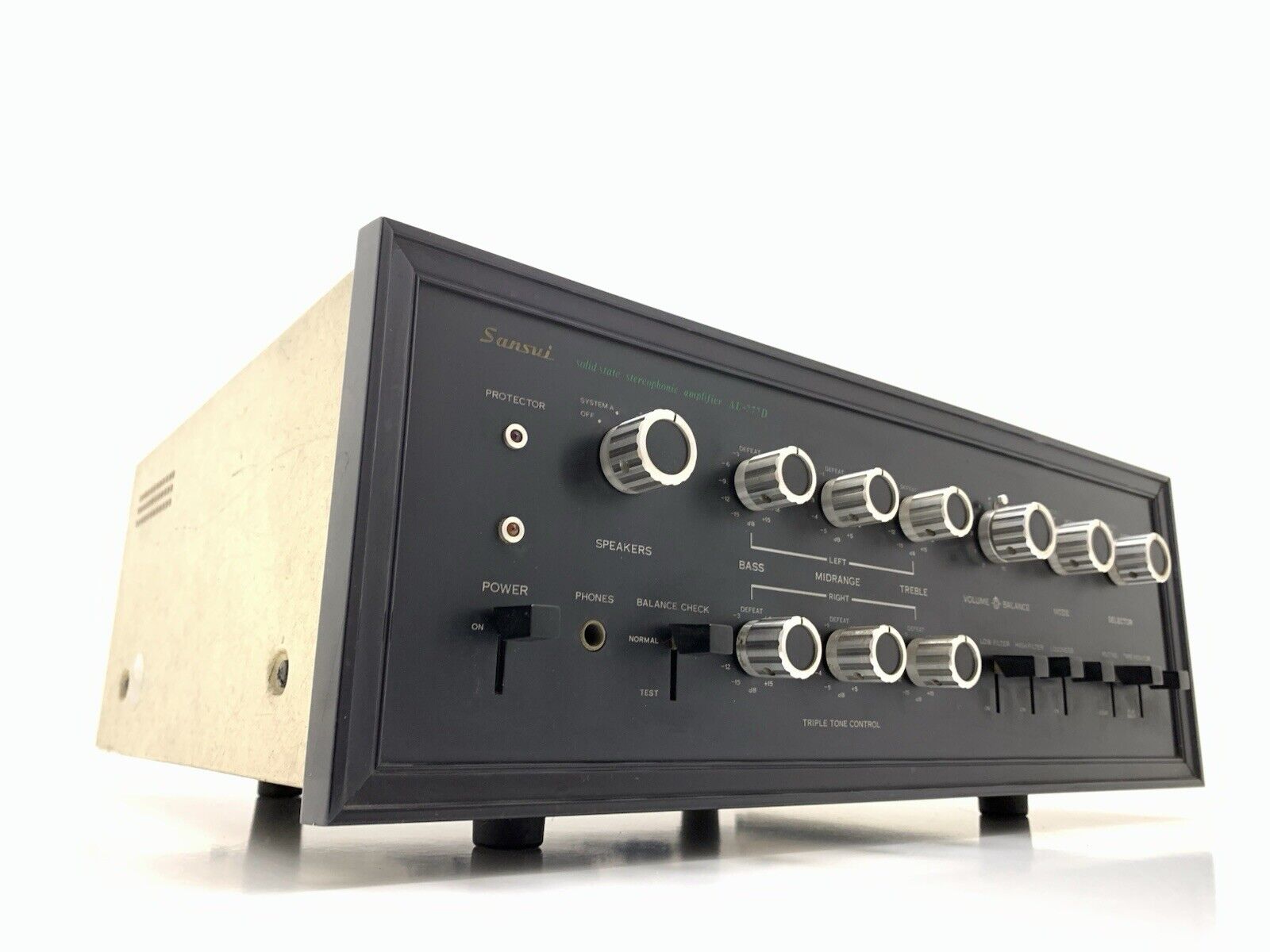 SANSUI AU 777D Solid State Amplifier 30+30 Watts RMS Vintage 1969 WORK Good Look
