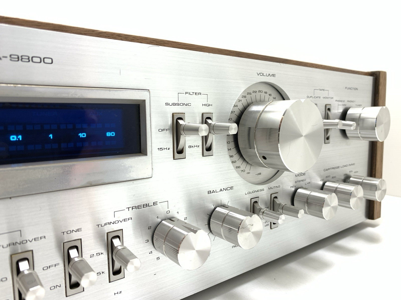 PIONEER SA 9800 + Wood Box Stereo Amplifier 100+100 W RMS Vintage 1979 Good Look