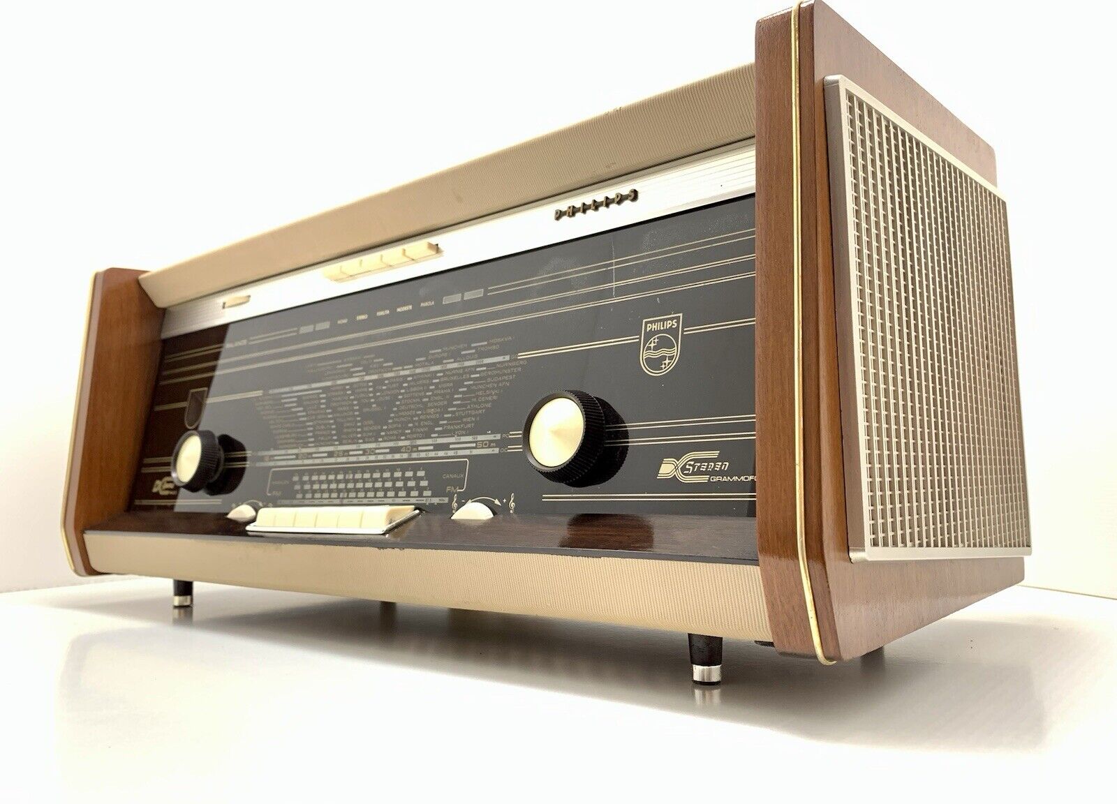 Radio PHILIPS B6X94A Eindhoven tubes FM Vaccum Tube Vintage 1959 WORK Good Look