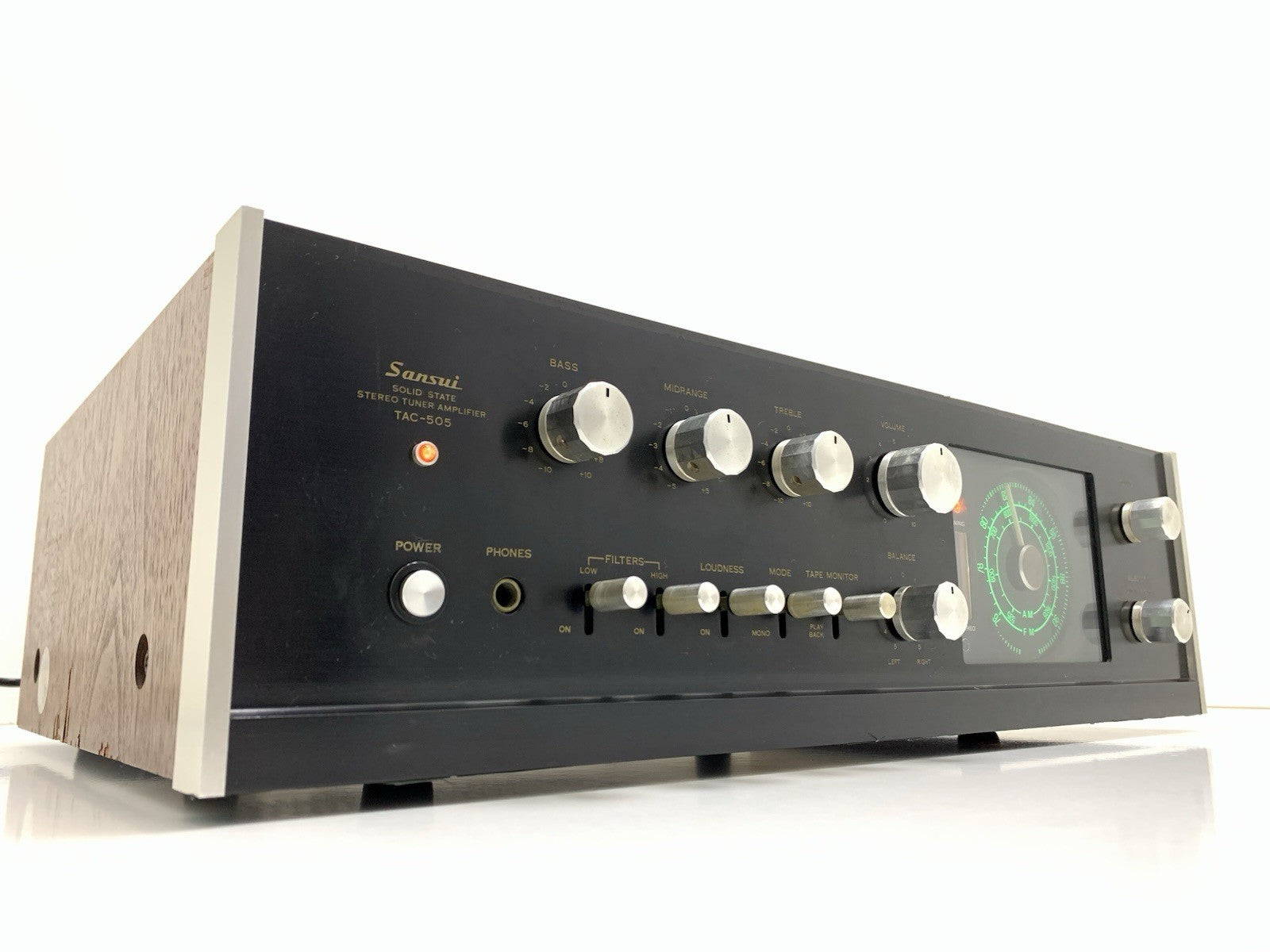 SANSUI TAC 505 Integrated Stereo Receiver 20+20 WRMS Vintage 1970 WORK Good Look