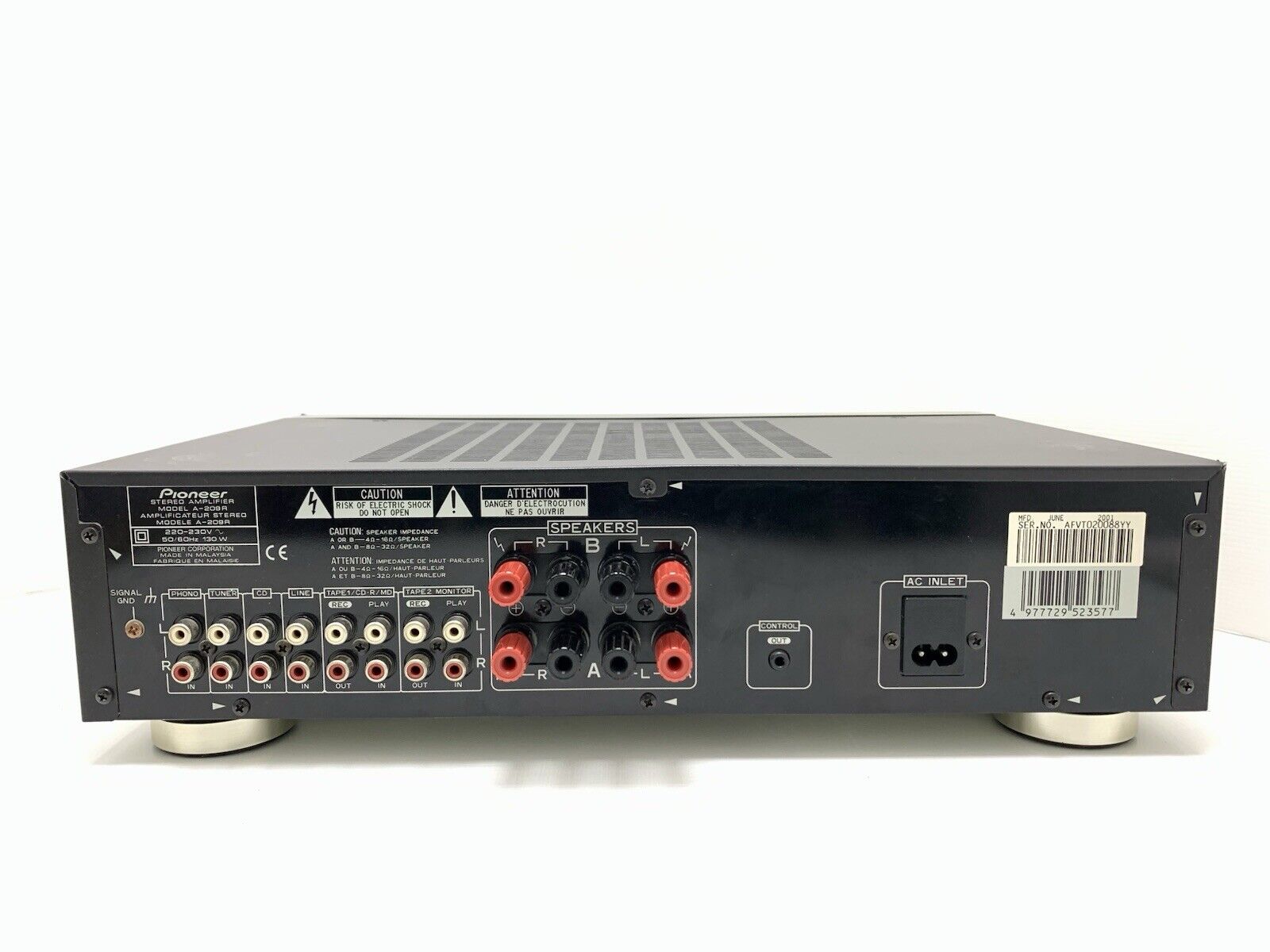 PIONEER A 209R Stereo Amplifier 35+35 Watts RMS Vintage 2000 WORK Good Look