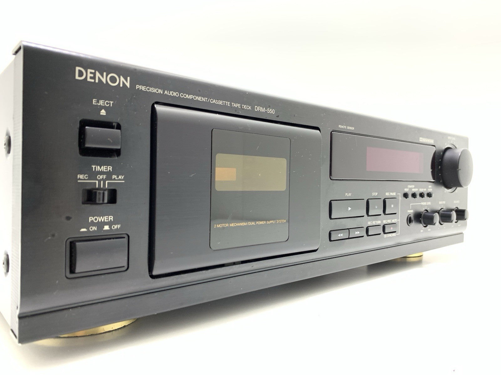 DENON DRM 550 Stereo Cassette Tape Deck 2 Head HXPRO Vintage 1995 WORK Good Look