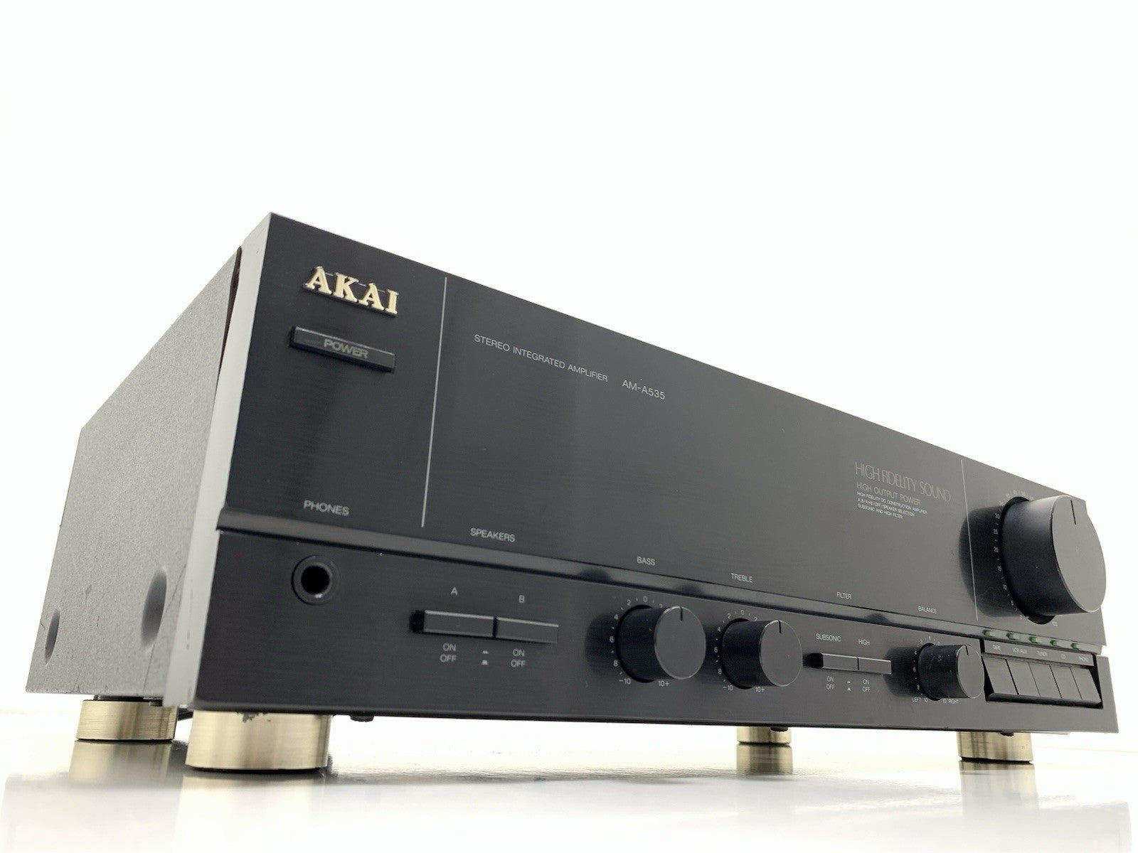 AKAI AM A535 Stereo Integrated Amplifier 60+60 W RMS Vintage 1998 WORK Good Look