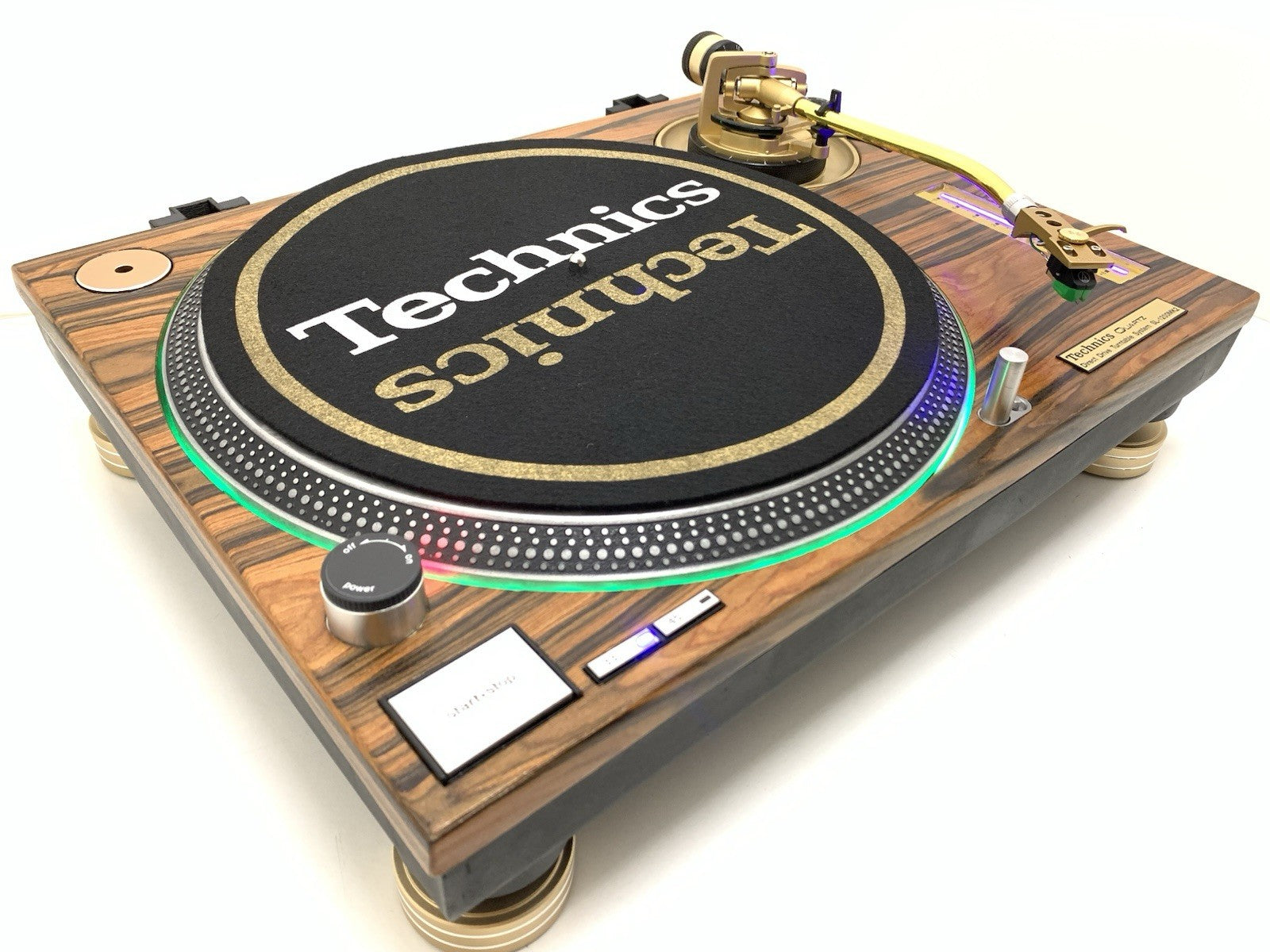 TECHNICS SL 1200 MK2 WOOD and GOLD Direct Drive Turntable Vintage WORK LIKE NEW