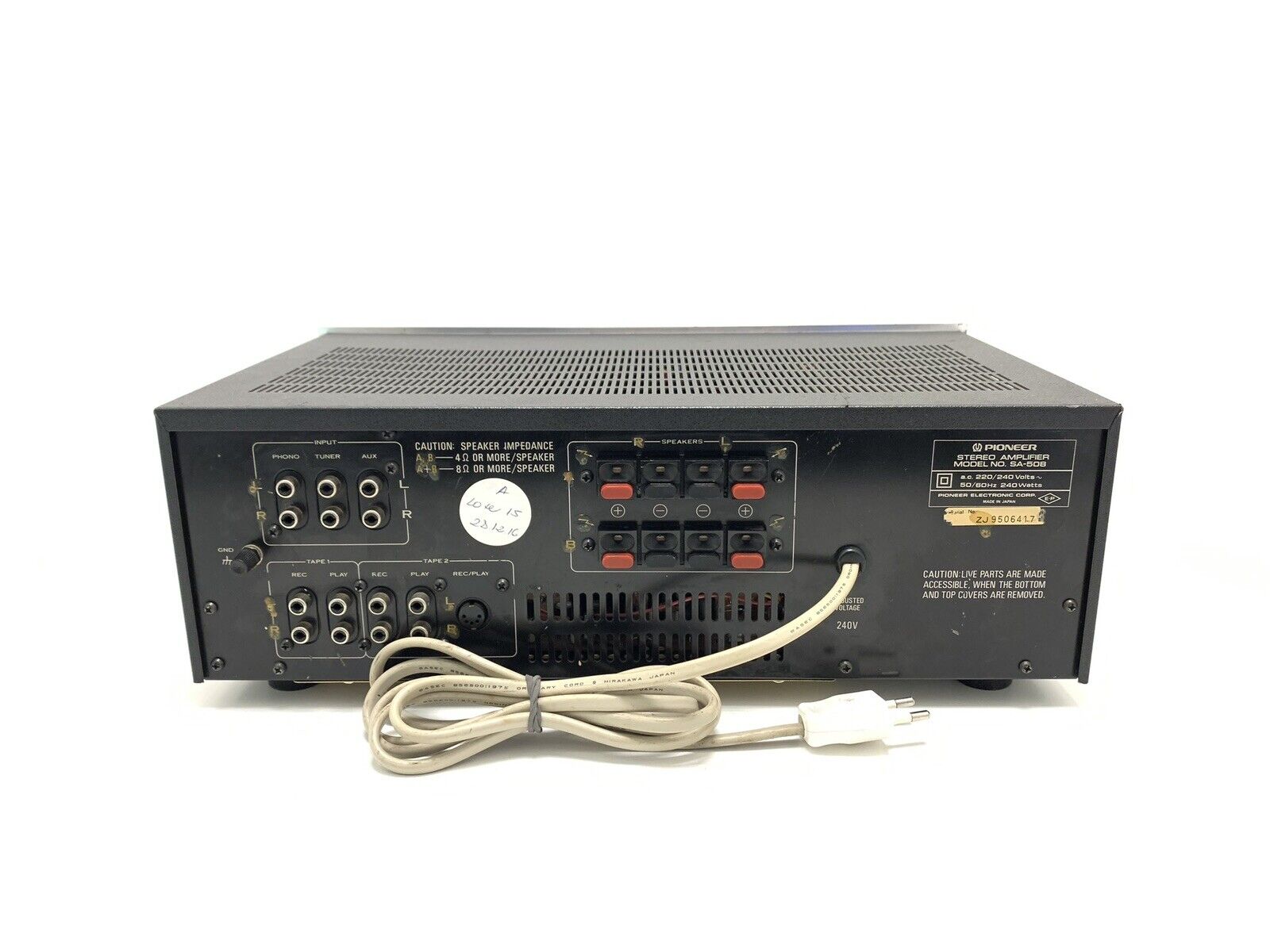 PIONEER SA 508 Stereo Amplifier 2X 25Watts RMS Vintage 1979 Hi Fi WORK VERY GOOD