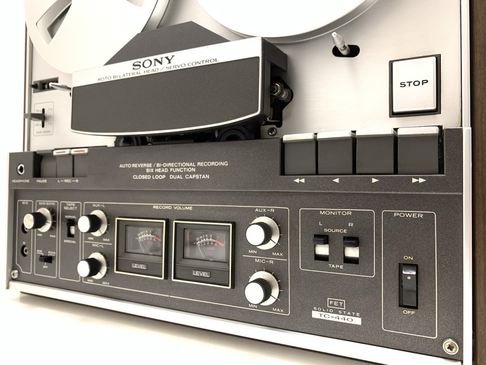 SONY TC 440 Open Reel 4 Track 7" Tape 3 Head Auto Reverse Vintage WORK Good Look