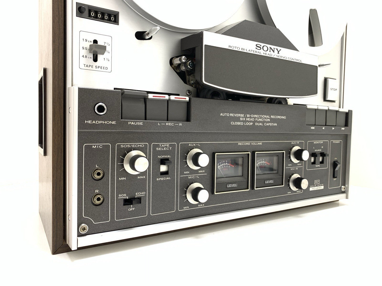 SONY TC 440 Open Reel 4 Track 7" Tape 3 Head Auto Reverse Vintage WORK Good Look