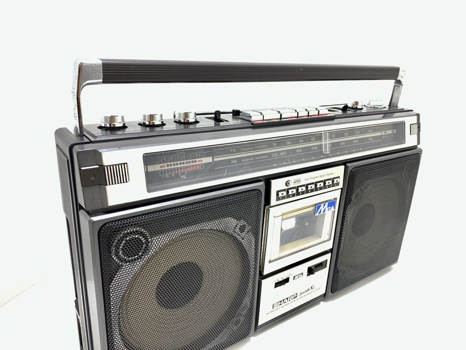 SHARP GF 308SB BOOMBOX STEREO Radio Cassette Vintage WORK PERFECT Good Look