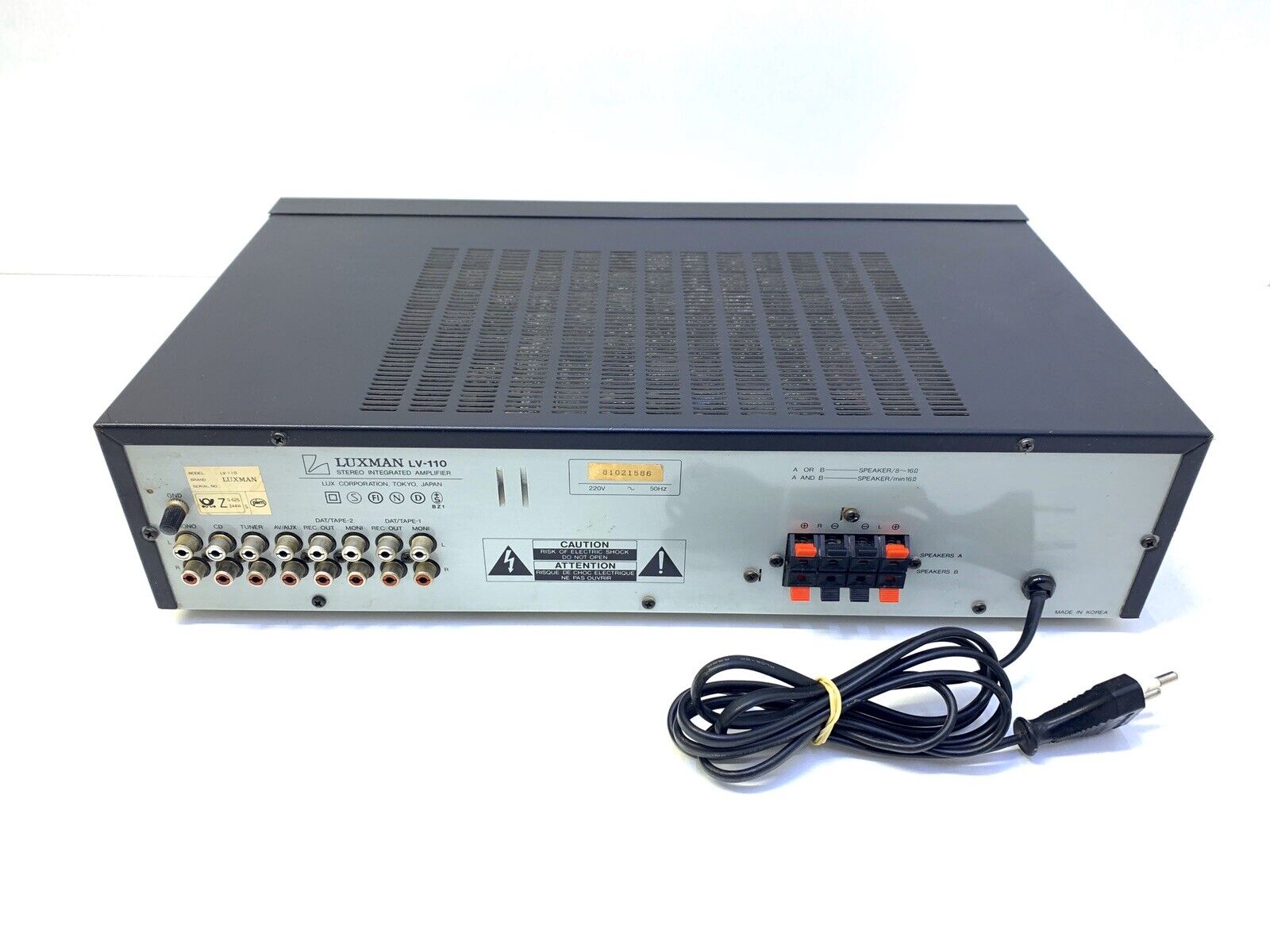 LUXMAN LV-110 Stereo Integrated Amplifier 2X 35 Watts RMS Vintage 1988 Good Look