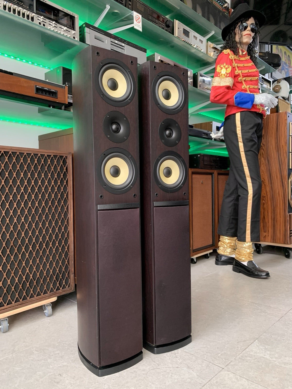 PIONEER S HS520V W Bass Reflex Bi-Wire Vintage Speakers 180 Watts Work Good Look