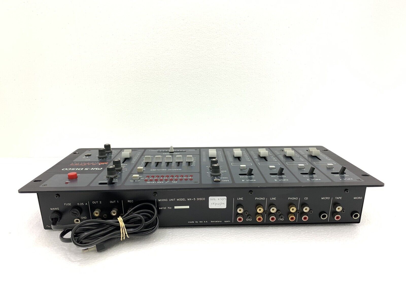 MÁSTER AUDIO DESING MX-5 DISCO Professional Mixer 5 Channel Refurbished