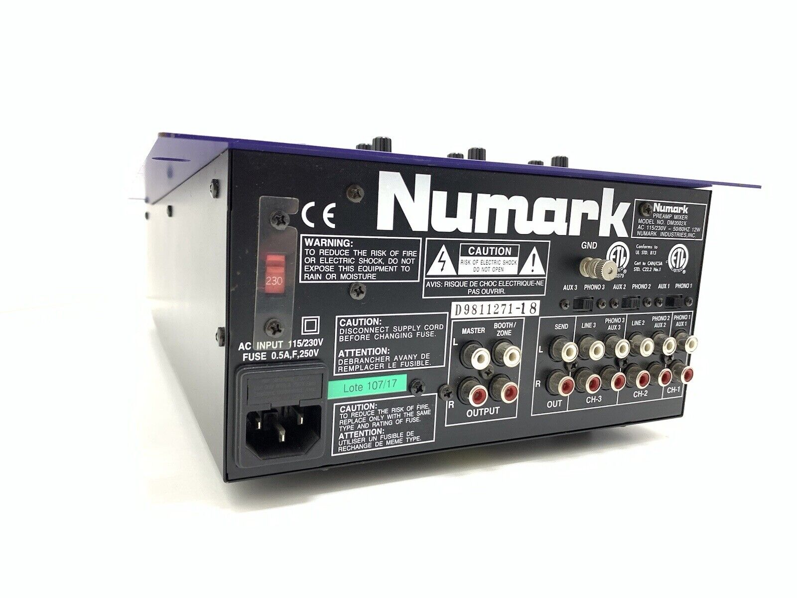 NUMARK DM-2002X Professional DJ PRO MIXER Vintage 1997 WORK Perfect Good Look