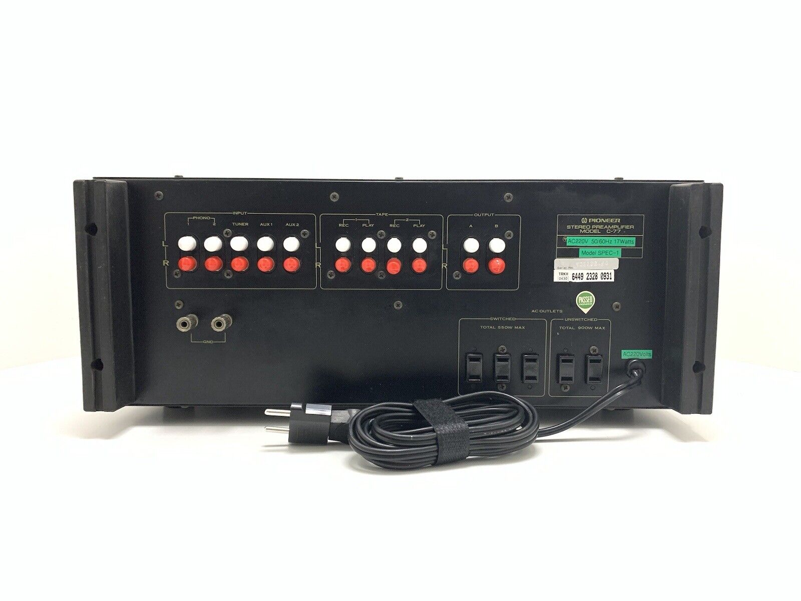 PIONEER C 77 SPEC 1 Stereo Pre Amplifier Vintage 1977 Work Refurbished Good Look