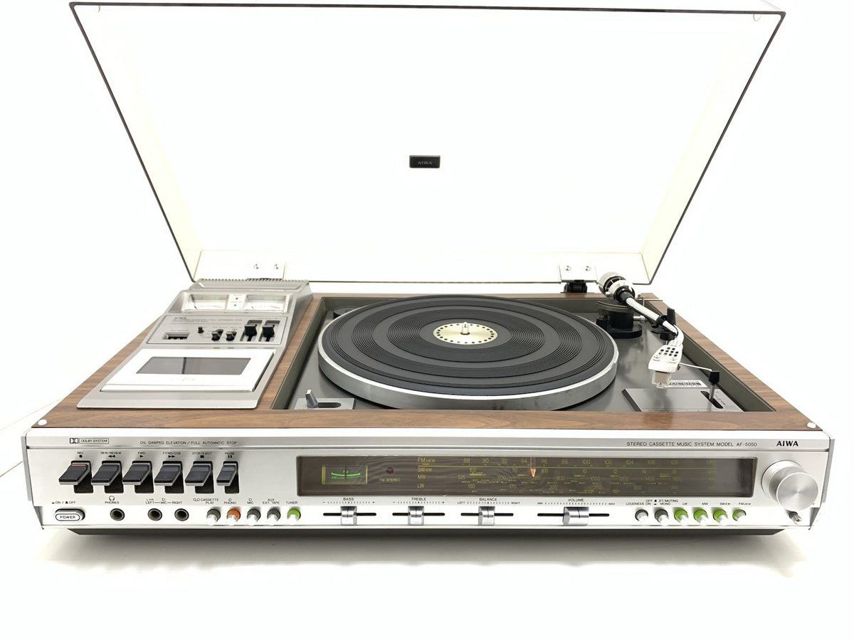 AIWA AF-5050 Turntable Cassette Radio Music Centre Japan Vintage 1977 Hi-Fi Good