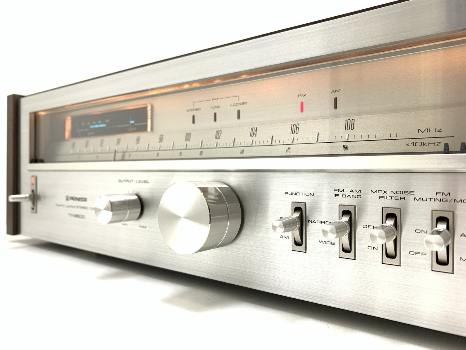 PIONEER TX 9800 AM/FM Stereo Analogue Tuner Wood Box Vintage 1979 WORK Good Look