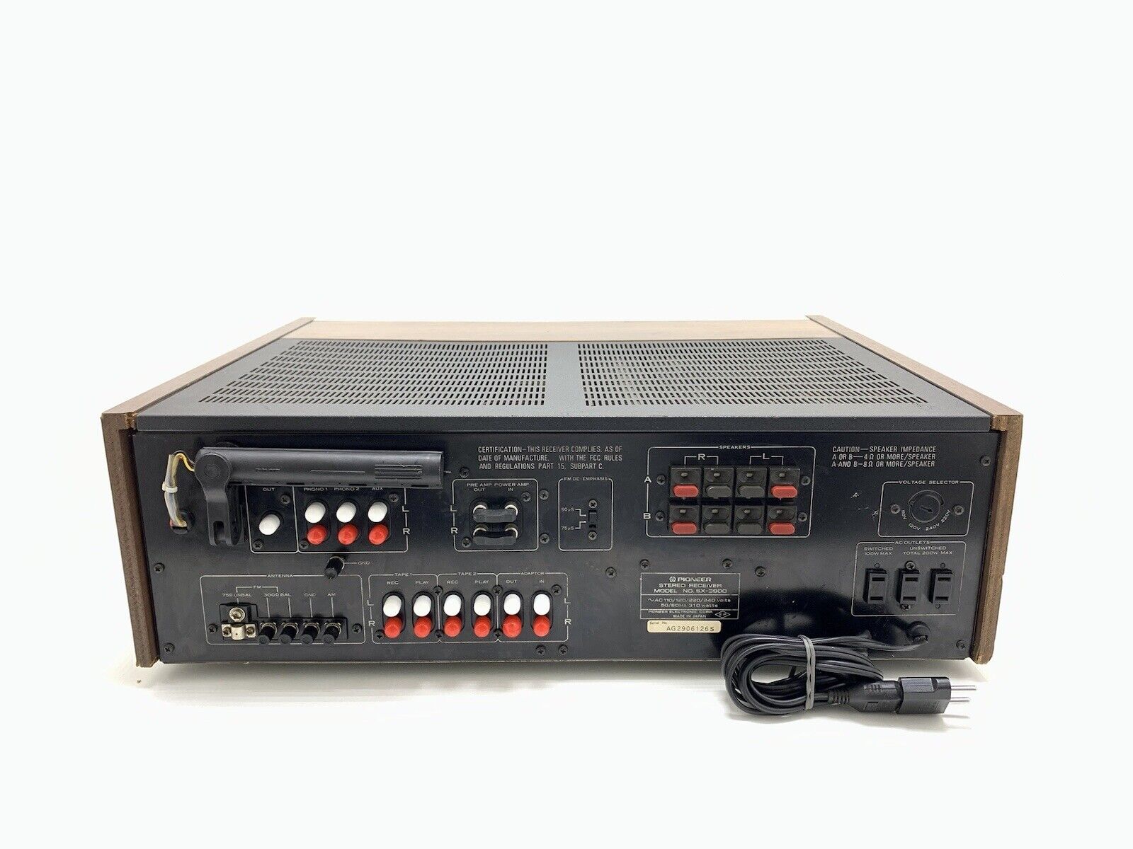 PIONEER SX 3900 Stereo Receiver 120 + 120 Watts RMS Vintage 1980 WORK Good Look