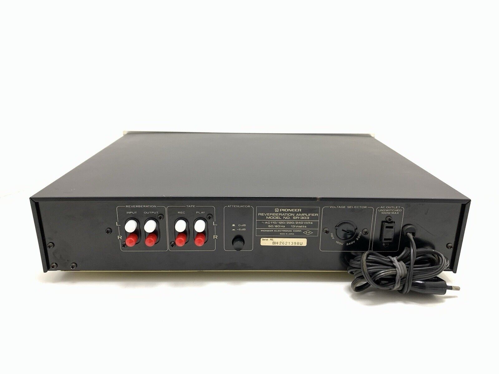 PIONEER Stereo REVERBERATION AMPLIFIER SR-303 Vintage 1980 Work PERFECT GoodLook