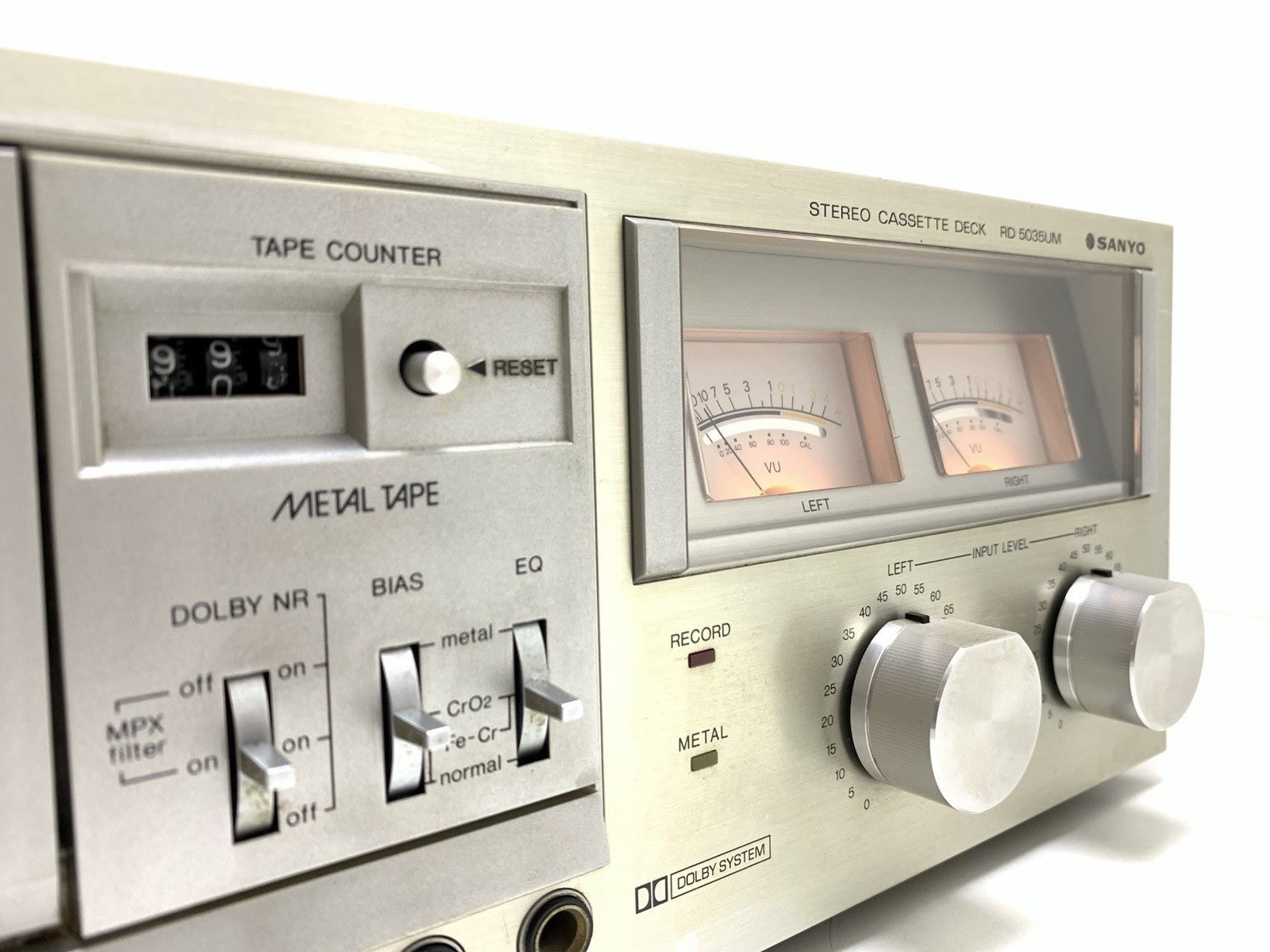 SANYO RD 5035 UM Stereo Cassette Tape Deck 2 Head Vintage 1979 Work Good Look