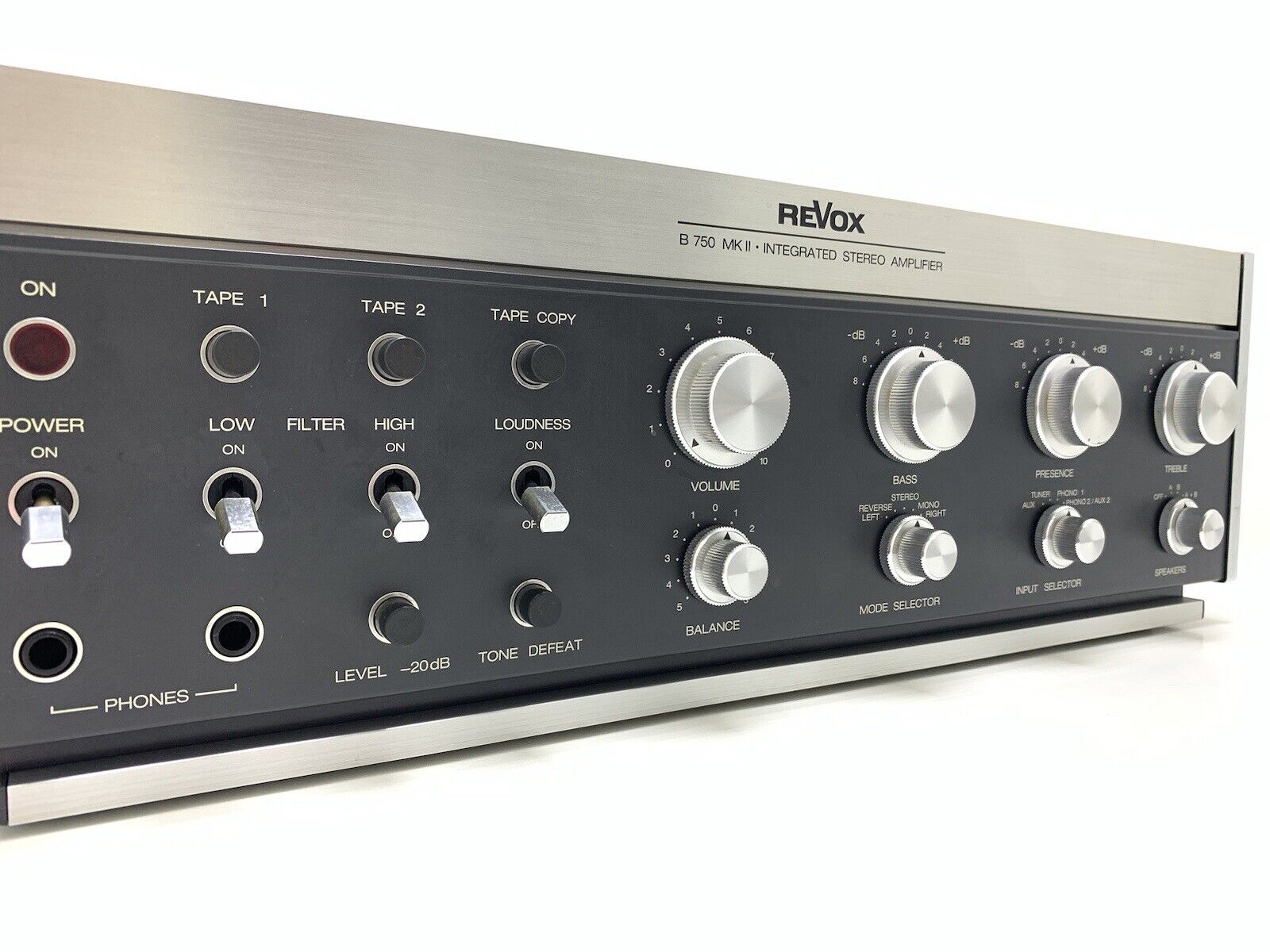 REVOX B-750 MKII Hig End Stereo Amplifier 80 W RMS Vintage 1978 WORK Good Look
