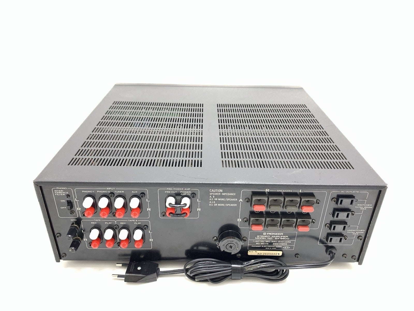 PIONEER SA 8800 Stereo Amplifier 2X 80Watts RMS Blue Line Vintage 1979 Good Look