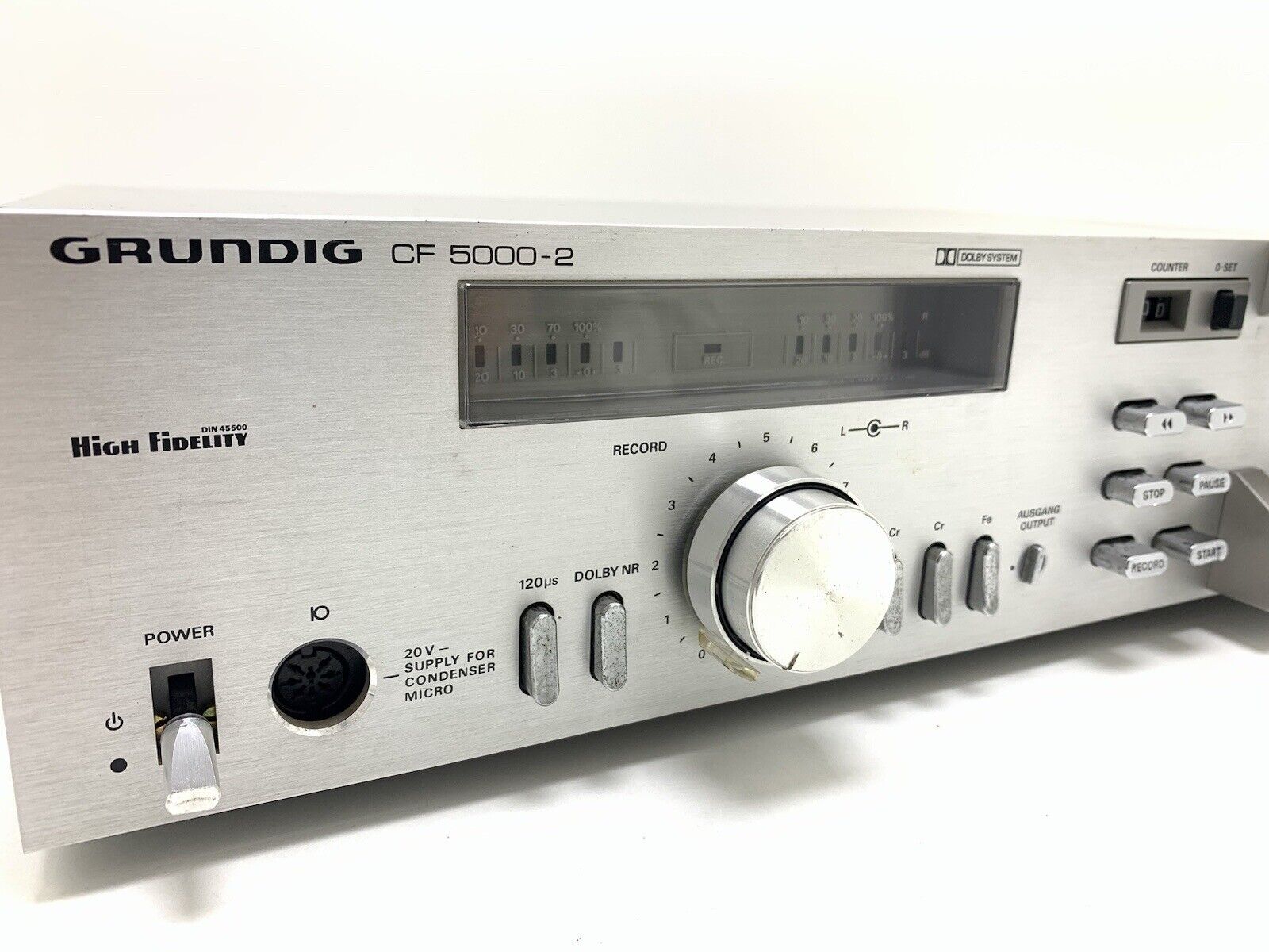 GRUNDIG CF 5000-2 Stereo Cassette Tape Deck 2 Head Vintage 1980 WORK Good Look