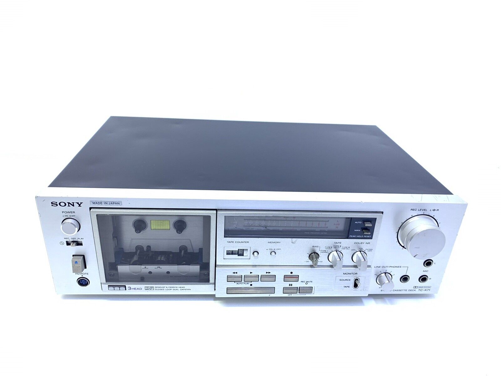 SONY TC-K71 Tape Deck Cassette Vintage 1980 3 Head Refurbished Hi End Good Look