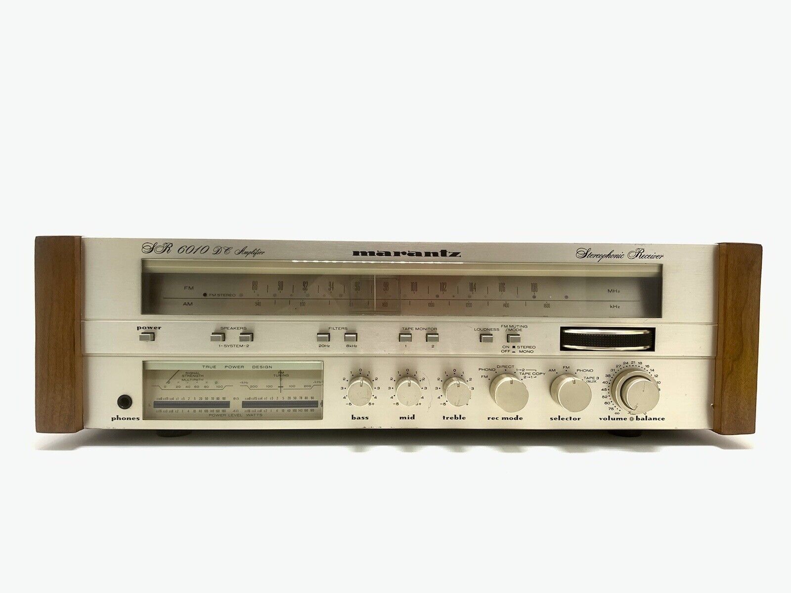 MARANTZ SR 6010 DC Stereo Receiver WOOD Case 160WRMS Vintage 1981 WORK Good Look