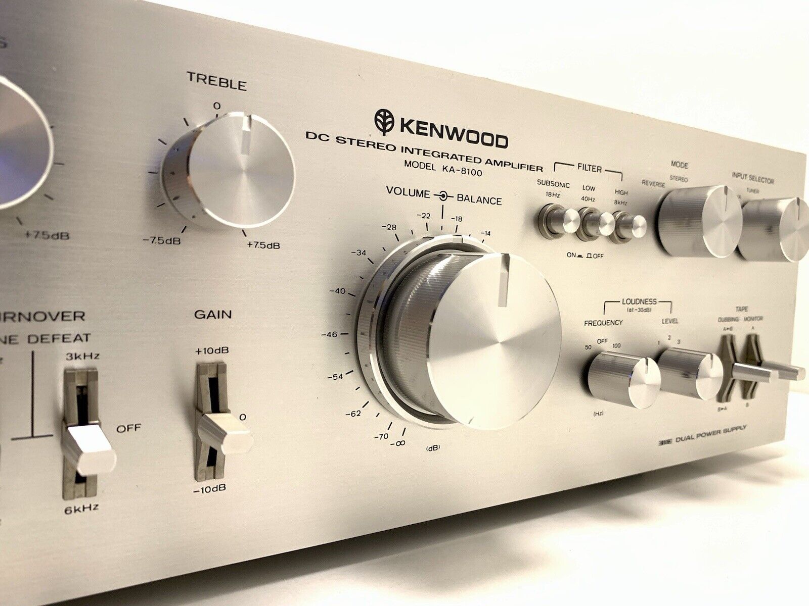 KENWOOD KA 8100 DC Integrated Stereo Amplifier 75+75 WRMS Vintage 1977 Good Look