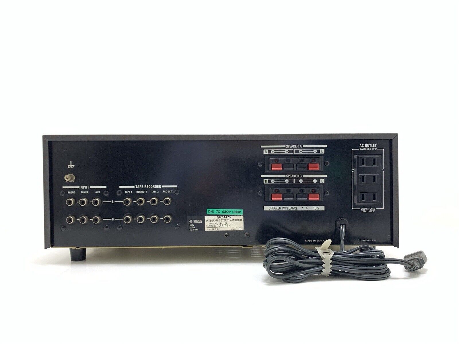 SONY TA-F3 Integrated Stereo Amplifier 100 Watts RMS Vintage 1977