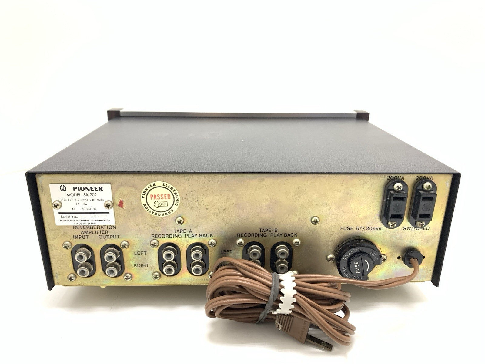 PIONEER Stereo REVERBERATION AMPLIFIER SR 202 Vintage 1969 Work PERFECT GoodLook