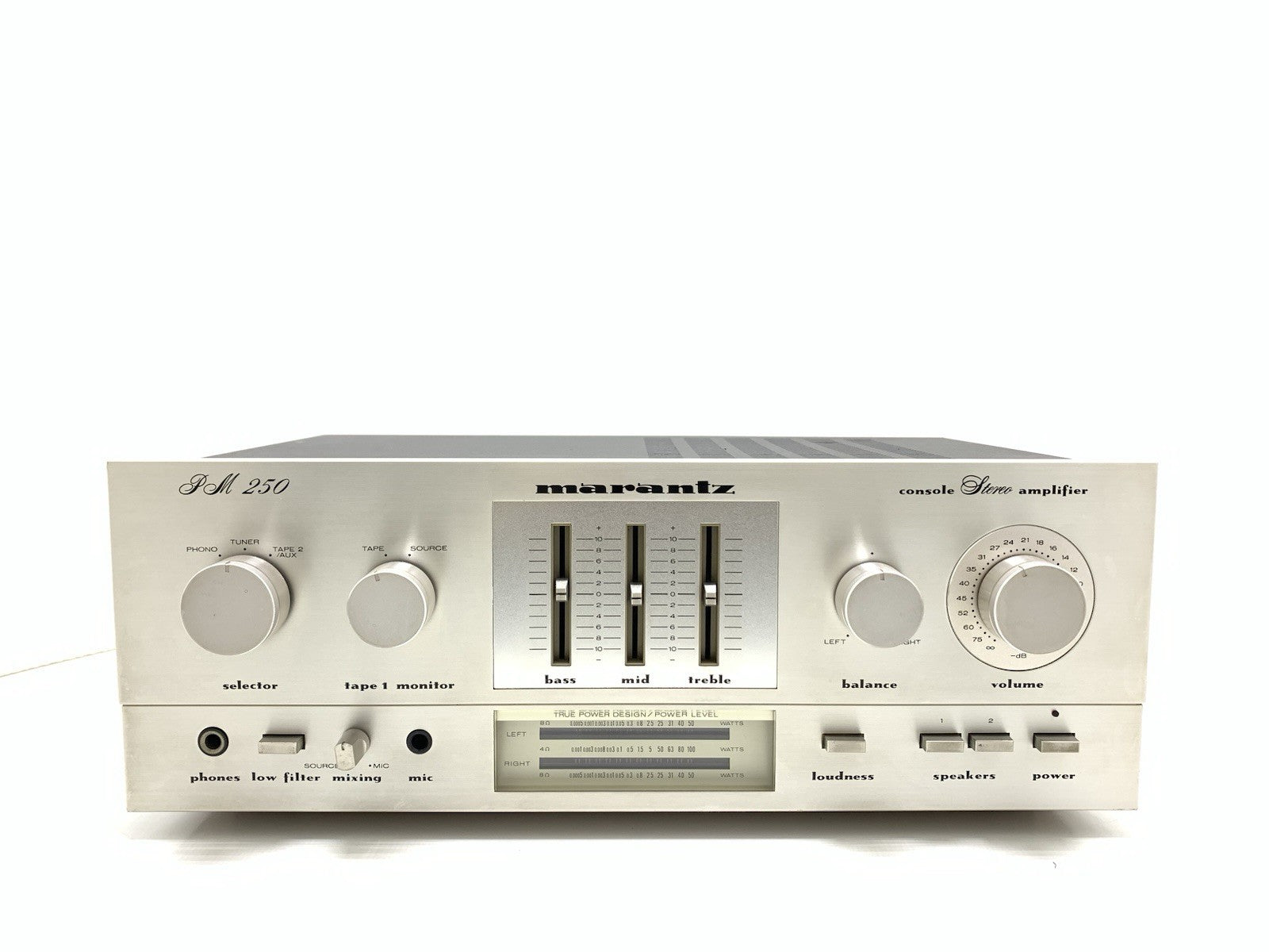 Marantz PM 250 Console Stereo Amplifier 25+25 W RMS Vintage 1979 Work Good Look