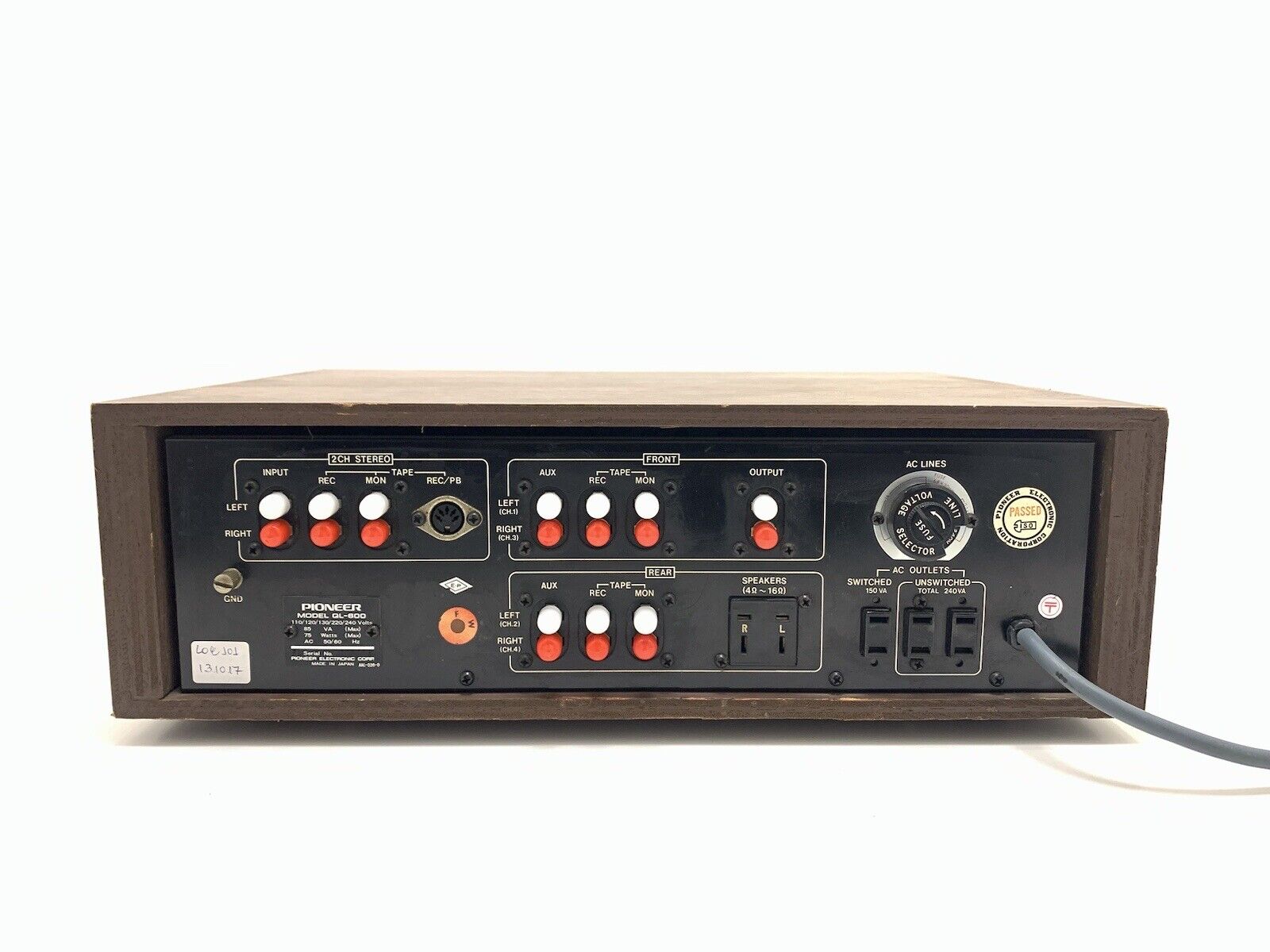 PIONEER QL 600 Quadralizer Amplifier 4Channel Decoder Vintage 1972 WORK GoodLook